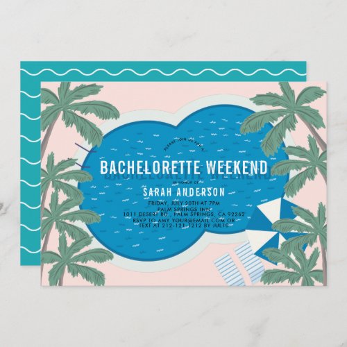 Palm Springs Pool Bachelorette Weekend Itinerary I Invitation