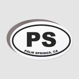 Palm Springs PS Oval Car Magnet