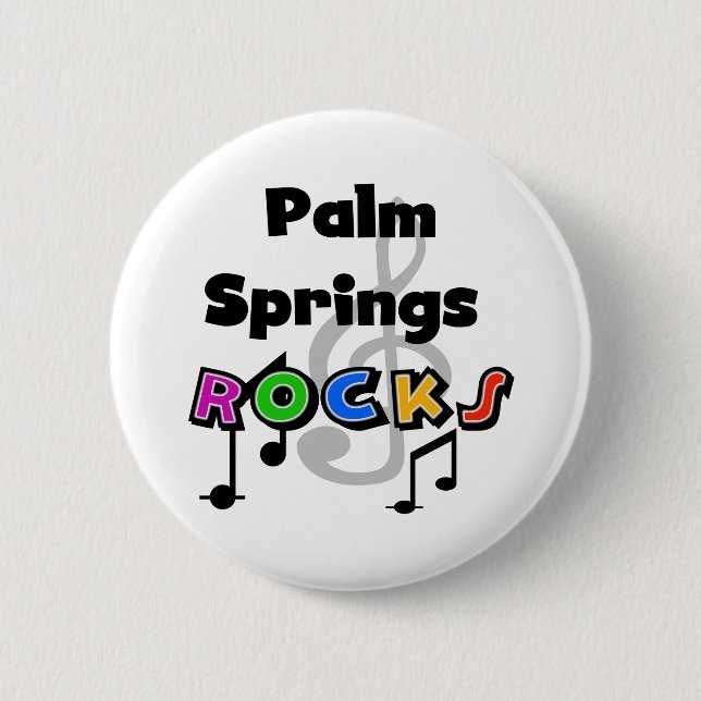 Palm Springs Rocks Pinback Button (Front)