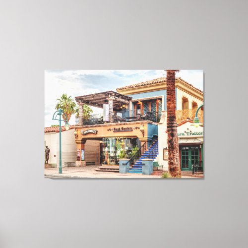 Palm Springs Shops 2 44 075 Triptych Wrapped Canvas Print