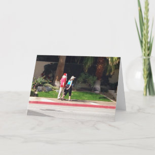 Palm Springs Sidewalk Santa, & Mrs. Claus? Holiday Card