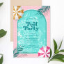 Palm Springs Summer Pool Party Pink Birthday Invitation