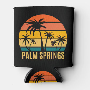 Palm Springs Sunset And Palm Trees Beach  Can Cooler