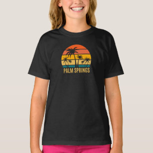 Palm Springs Sunset And Palm Trees Beach T-Shirt