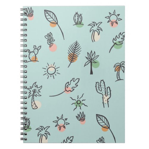 Palm Springs Theme Summer Pattern Notebook