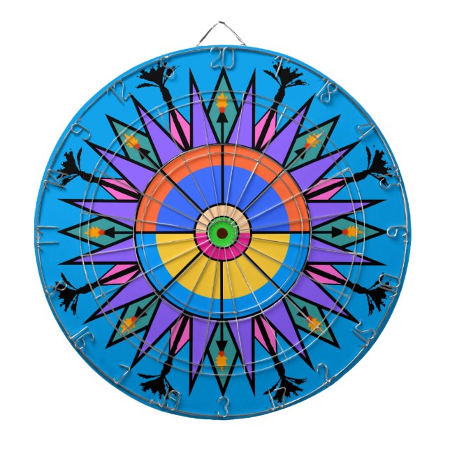 Palm Springs Tiki Torch & Date Palm Dartboard (Front)
