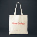 Palm Springs Tote Bag Pink & Red Retro Custom Tote<br><div class="desc">Retro Palm Springs</div>
