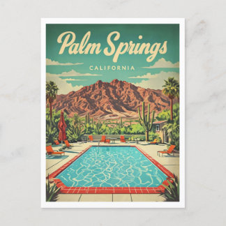Palm Springs Vintage Inspired Graphic Design Postcard