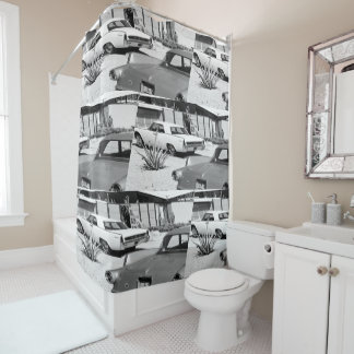 Palm Springs Vintage MCM Print Shower Curtain