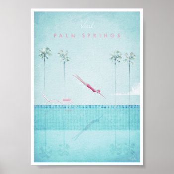 Palm Springs Vintage Travel Poster by VintagePosterCompany at Zazzle