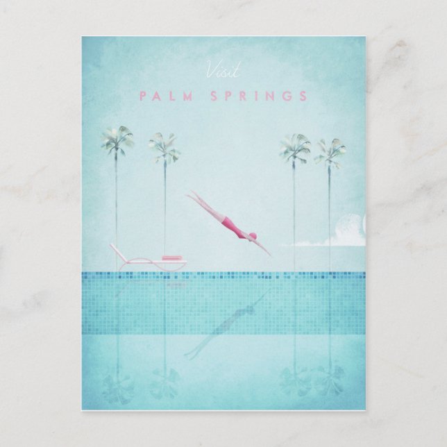 Palm Springs Vintage Travel Poster - Art Postcard (Front)