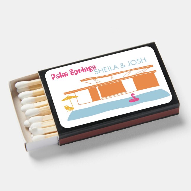 Palm Springs Wedding  Matchboxes (Front Open)