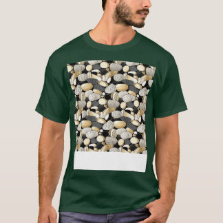 Palm Stones Seamless Pattern Beach Pebble Gemstone T-Shirt