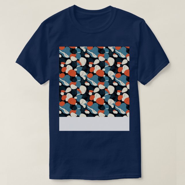 Palm Stones Seamless Pattern Beach Pebble Gemstone T-Shirt (Design Front)