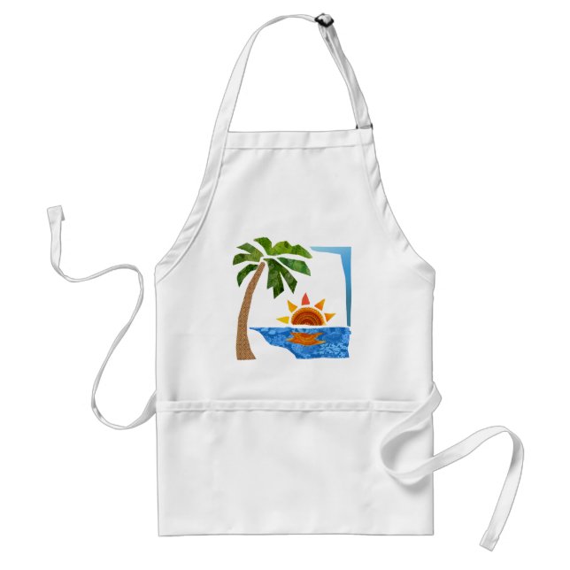 Palm, Sun & Sea Adult Apron (Front)