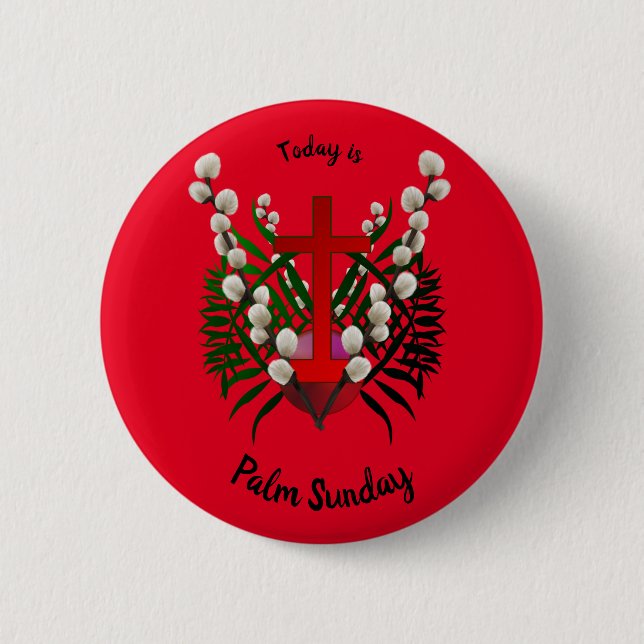 Palm Sunday A Christian Holy Day 6 Cm Round Badge Button (Front)