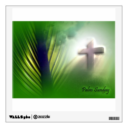 Palm Sunday Cross on Emerald Green Wall Sticker