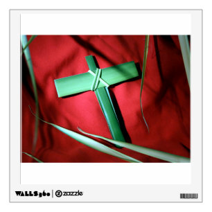Palm Sunday Cross on Red Velvet Wall Sticker