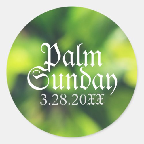 Palm Sunday in Green Classic Round Sticker