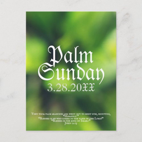 Palm Sunday in Green Postcard