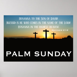 Palm Sunday Scripture at Sunrise Poster