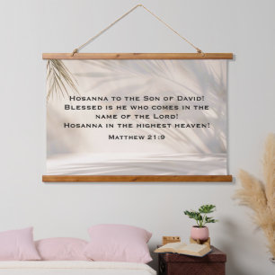 Palm Sunday Scripture with Soft Palm Shadows Hanging Tapestry