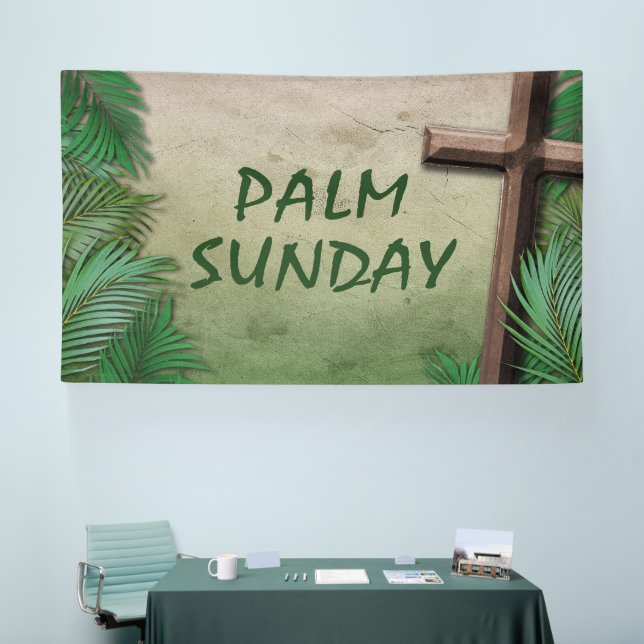 Palm Sunday Worship Banner with Cross (Tradeshow)