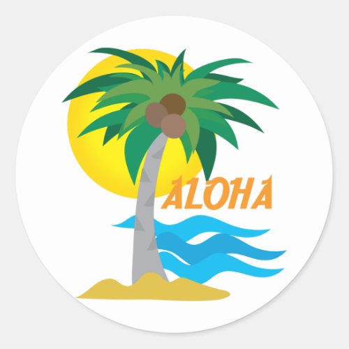 Palm Tree 1 Classic Round Sticker