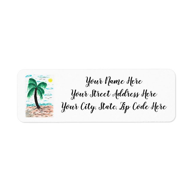 Palm Tree Address Labels (30 labels per sheet) (Front)