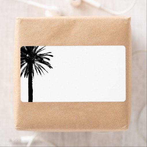 Palm tree address labels for beach weddings Zazzle
