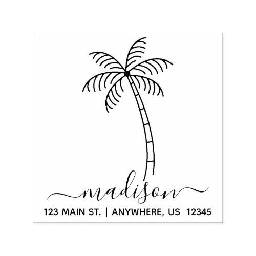 Palm Tree Address Self Inking Stamp