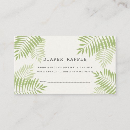 Palm Tree Aloha Baby Shower Diaper Raffle Ticket Enclosure Card