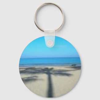 Palm tree and beach keychain