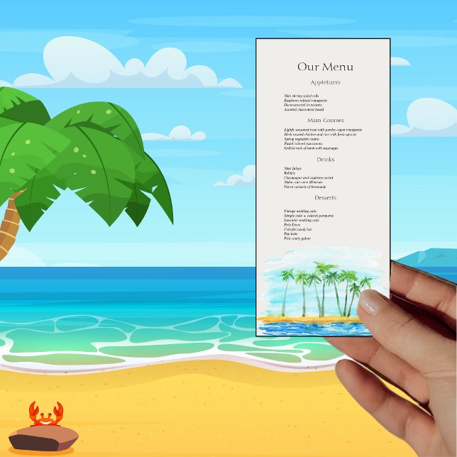 Palm Tree and Beach Wedding Dinner Menu (Creator Uploaded)