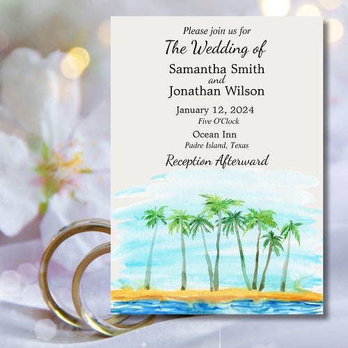 Palm Tree and Beach Wedding Invitation