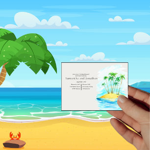 Palm Tree and Beach Wedding Rehearsal Invitation