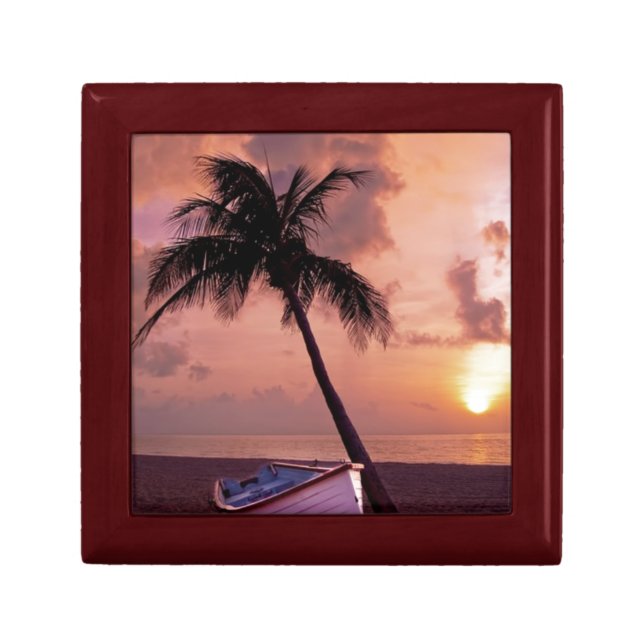 Palm Tree and Boat Sunset Gift Box (Front)