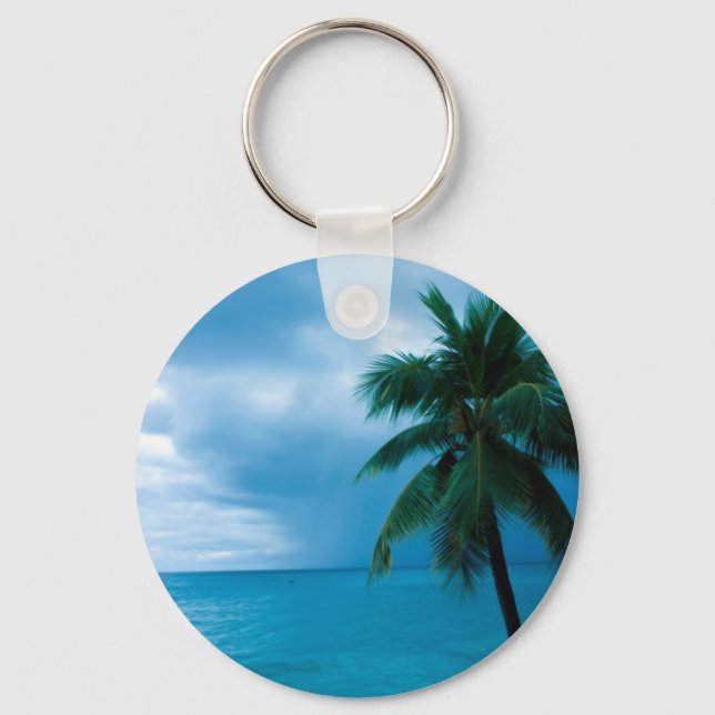 palm tree and ocean keychain (Front)