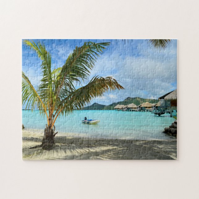 Palm tree and overwater resort jigsaw puzzle (Horizontal)