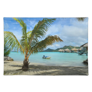Palm tree and overwater resort placemat
