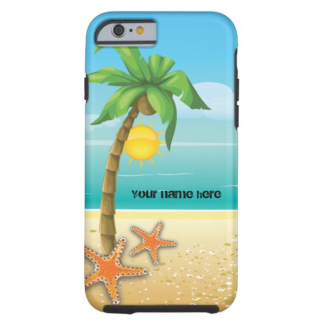 Palm tree and starfish tropical scenery case (Back)
