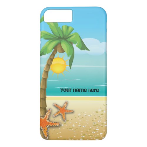 Palm tree and starfish tropical scenery iPhone 8 plus7 plus case