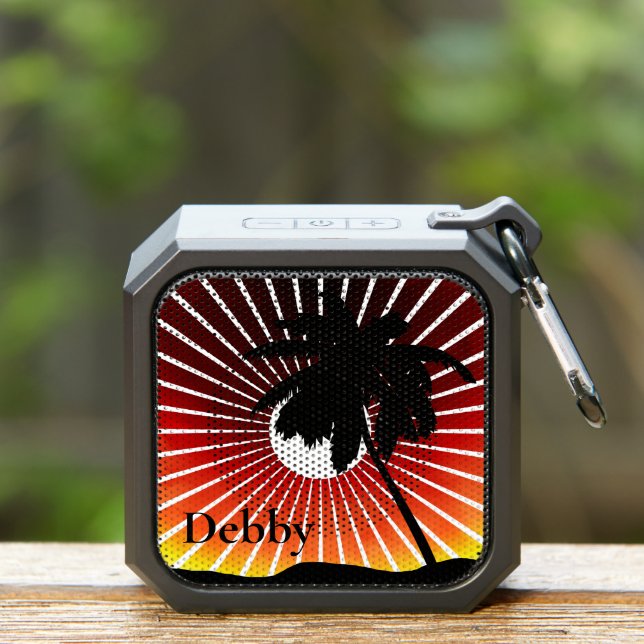Palm Tree and Sunset Personalized Bluetooth Speaker (Insitu(Outdoor))