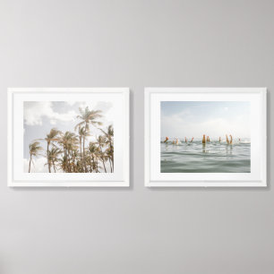 Palm Tree and Swimming Whimsical Wall Art Sets