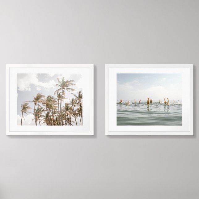 Palm Tree and Swimming Whimsical Wall Art Sets (Front)