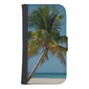Palm tree and white sand beach 2 wallet phone case for samsung galaxy s4