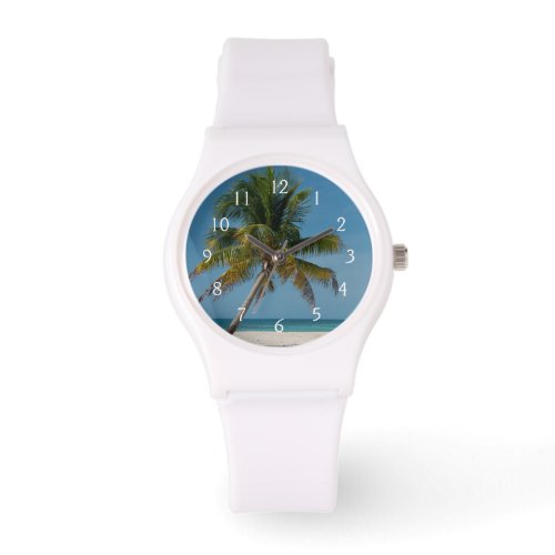 Palm tree and white sand beach  2 watch