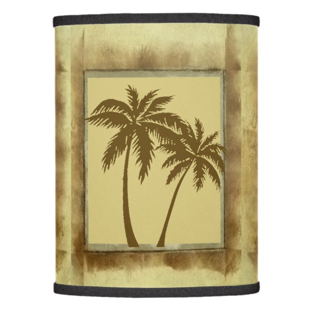Palm Tree Antiqued Lamp Shade (Front)
