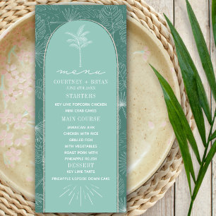 Palm Tree Aqua Beach Wedding Menu
