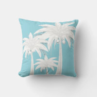 Palm Tree Aqua Blue Gray White Modern Tropical